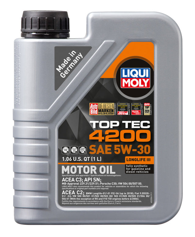 LIQUI MOLY 1L Top Tec 4200 New Generation Motor Oil SAE 5W30 LIQUI MOLY Motor Oils  AXOPROS