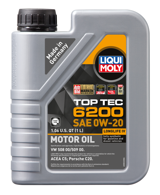 LIQUI MOLY 1L Top Tec 6200 Motor Oil SAE 0W20 LIQUI MOLY Motor Oils  AXOPROS