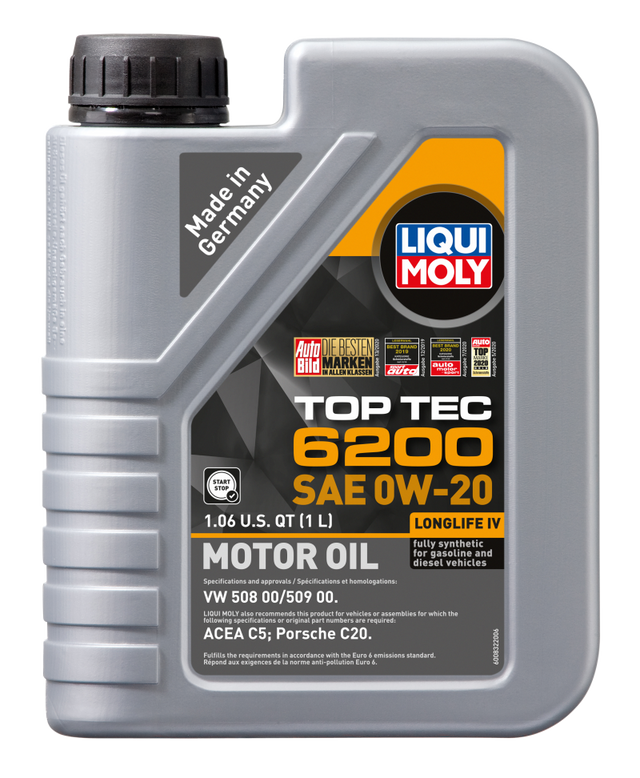 LIQUI MOLY 1L Top Tec 6200 Motor Oil SAE 0W20 LIQUI MOLY Motor Oils  AXOPROS
