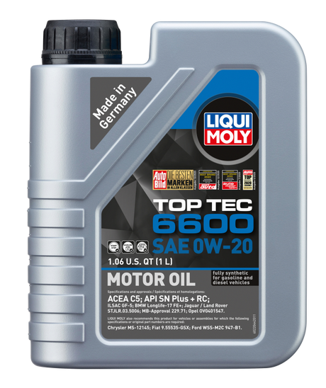 LIQUI MOLY 1L Top Tec 6600 Motor Oil SAE 0W20 LIQUI MOLY Motor Oils  AXOPROS