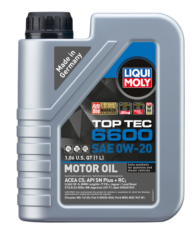 LIQUI MOLY 1L Top Tec 6600 Motor Oil SAE 0W20 LIQUI MOLY Motor Oils  AXOPROS
