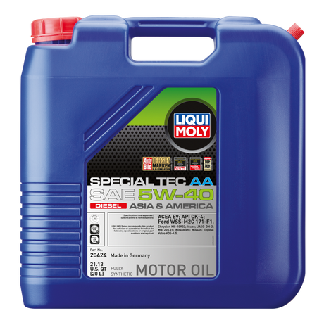 LIQUI MOLY 20L Special Tec AA Motor Oil SAE 5W40 Diesel LIQUI MOLY Motor Oils  AXOPROS