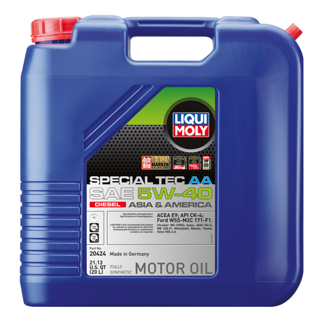 LIQUI MOLY 20L Special Tec AA Motor Oil SAE 5W40 Diesel LIQUI MOLY Motor Oils  AXOPROS