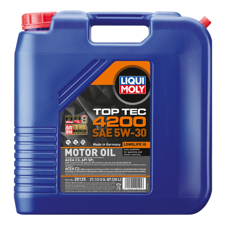 LIQUI MOLY 20L Top Tec 4200 New Generation Motor Oil SAE 5W30 LIQUI MOLY Motor Oils  AXOPROS