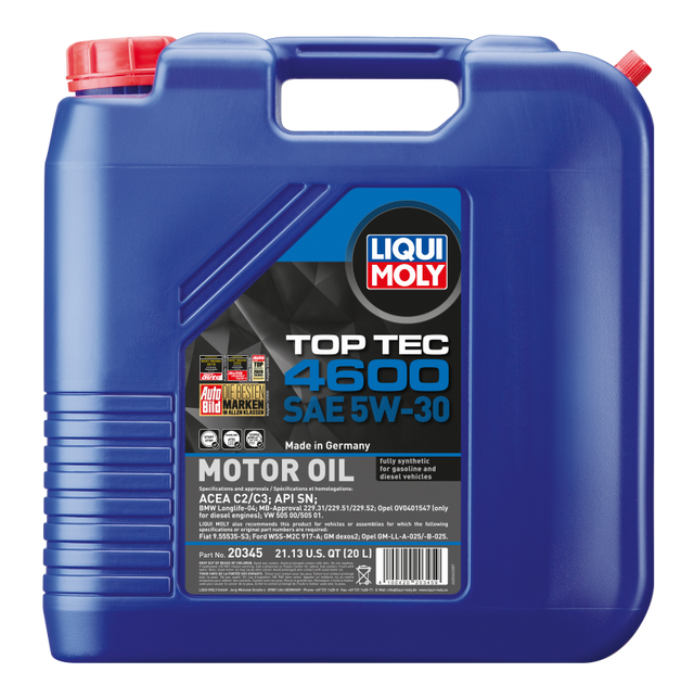 LIQUI MOLY 20L Top Tec 4600 Motor Oil SAE 5W30 LIQUI MOLY Motor Oils  AXOPROS
