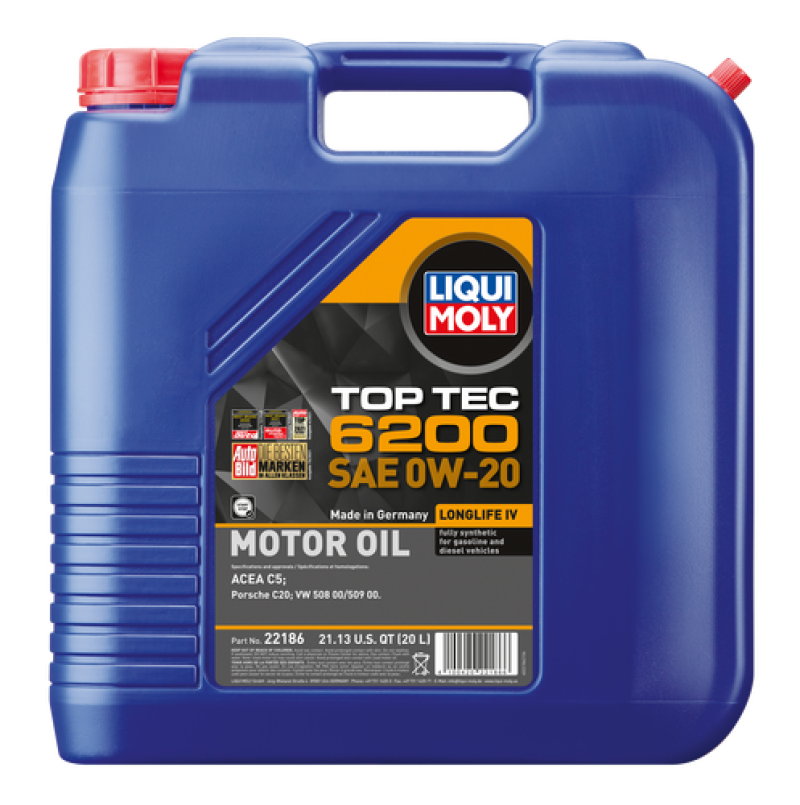 LIQUI MOLY 20L Top Tec 6200 Motor Oil SAE 0W20 LIQUI MOLY Motor Oils  AXOPROS