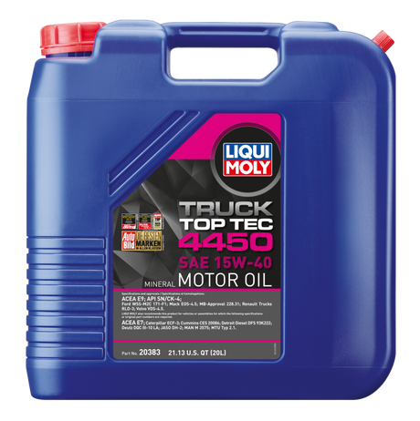 LIQUI MOLY 20L Top Tec Truck 4450 Motor Oil SAE 15W40 LIQUI MOLY Motor Oils  AXOPROS