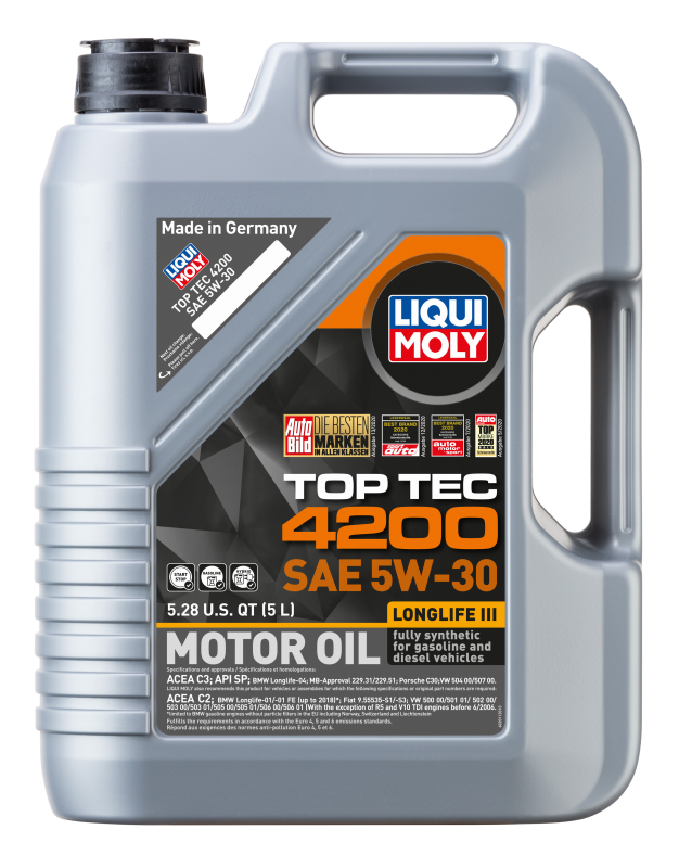 LIQUI MOLY 5L Top Tec 4200 New Generation Motor Oil SAE 5W30 LIQUI MOLY Motor Oils  AXOPROS