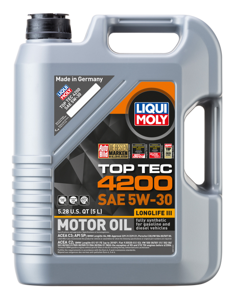 LIQUI MOLY 5L Top Tec 4200 New Generation Motor Oil SAE 5W30 LIQUI MOLY Motor Oils  AXOPROS
