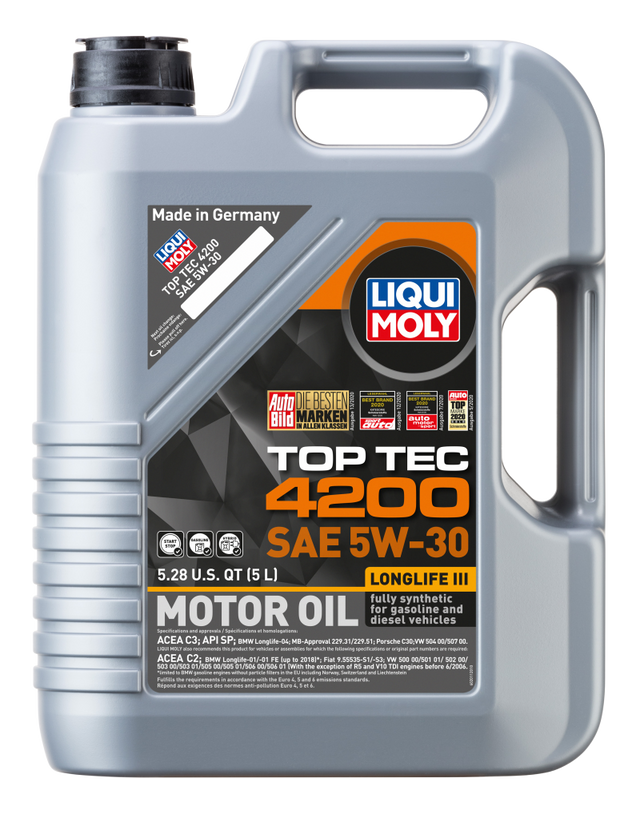 LIQUI MOLY 5L Top Tec 4200 New Generation Motor Oil SAE 5W30 LIQUI MOLY Motor Oils  AXOPROS