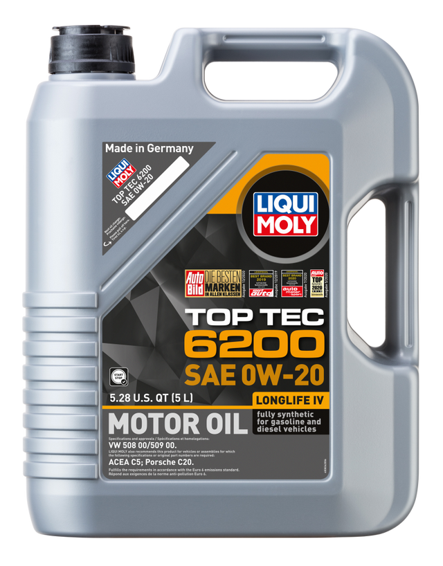 LIQUI MOLY 5L Top Tec 6200 Motor Oil SAE 0W20 LIQUI MOLY Motor Oils  AXOPROS