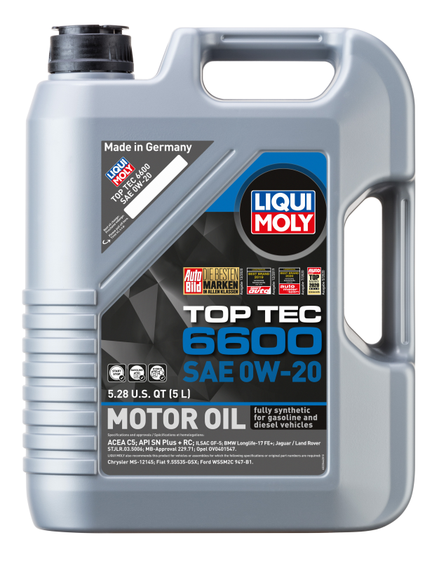 LIQUI MOLY 5L Top Tec 6600 Motor Oil SAE 0W20 LIQUI MOLY Motor Oils  AXOPROS