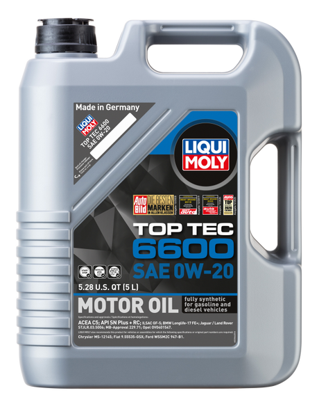 LIQUI MOLY 5L Top Tec 6600 Motor Oil SAE 0W20 LIQUI MOLY Motor Oils  AXOPROS