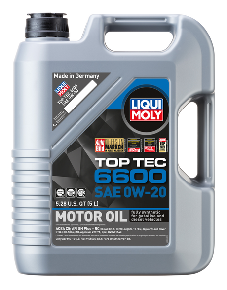 LIQUI MOLY 5L Top Tec 6600 Motor Oil SAE 0W20 LIQUI MOLY Motor Oils  AXOPROS