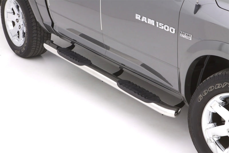 Lund 10-17 Dodge Ram 2500 Crew Cab 5in. Curved Oval SS Nerf Bars - Polished LUND Nerf Bars  AXOPROS
