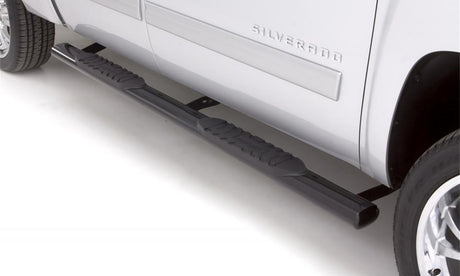 Lund 2019 Chevrolet Silverado 1500 Crew Cab 5in Oval Straight Steel Nerf Bars - Black LUND Nerf Bars  AXOPROS