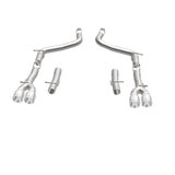 MagnaFlow Axle-Back, SS, 2.5in, Quad Split Rear 3.5in Tip 2015 Dodge Challenger 3.6L V6 Magnaflow Axle Back  AXOPROS