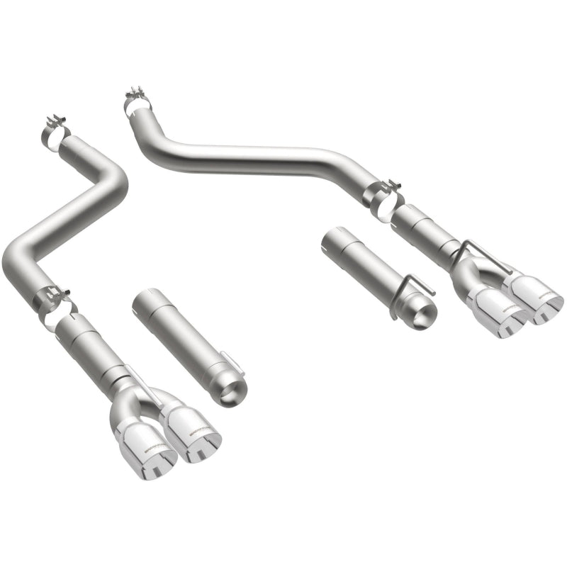 MagnaFlow Axle-Back, SS, 3in, Quad Split Rear 3.5 Tips 2015 Dodge Challenger incl SRT Hellcat Magnaflow Catback  AXOPROS