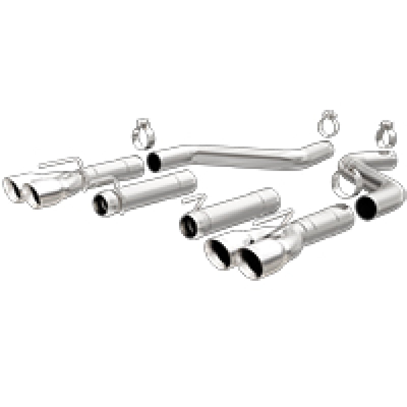 MagnaFlow Axle-Back, SS, 3in, Quad Split Rear 3.5 Tips 2015 Dodge Challenger incl SRT Hellcat Magnaflow Catback  AXOPROS