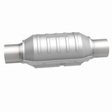 MagnaFlow Conv Univ 2.25in Inlet/Outlet Center/Center Round 9in Body L x 5.125in W x 13in Overall L Magnaflow Catalytic Converter Universal  AXOPROS