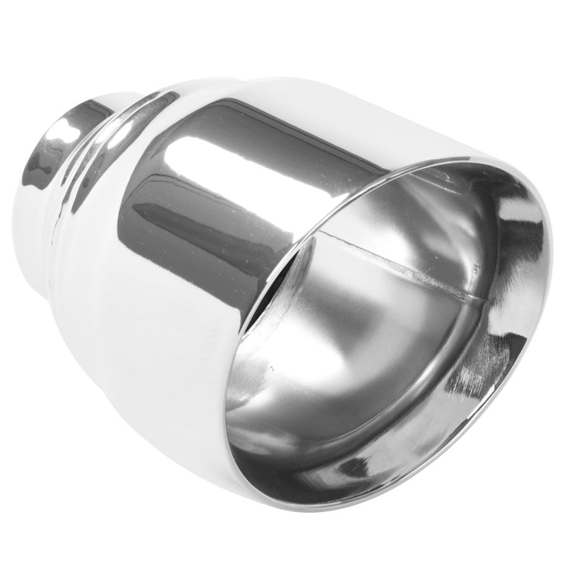 MagnaFlow Tip Stainless Double Wall Round Single Outlet Polished 4.5in DIA 2.5in Inlet 5.75in Length Magnaflow Tips  AXOPROS
