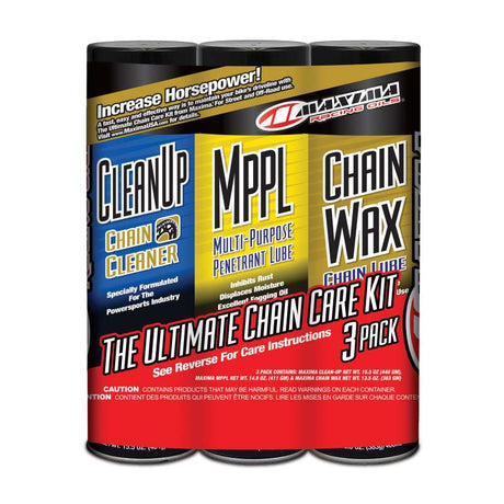 Maxima Chain Wax Ultimate Chain Care Combo Kit - 3-Pack (Aerosol) Maxima Chain Oils and Cleaners  AXOPROS