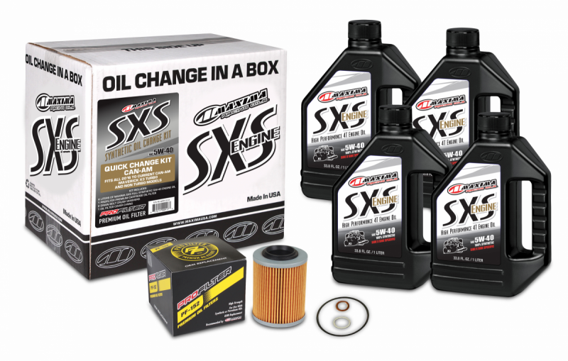 Maxima SXS Can-Am Maverick X3 Oil Change Kit w/Full Synthetic 5W40 Engine Oil/Filter/Hardware Maxima Oil Maintenance Kits  AXOPROS