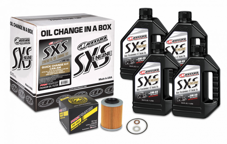 Maxima SXS Can-Am Maverick X3 Oil Change Kit w/Full Synthetic 5W40 Engine Oil/Filter/Hardware Maxima Oil Maintenance Kits  AXOPROS