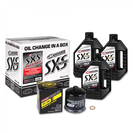 Maxima SXS Polaris RZR/Ranger Quick Change Kit w/Full Synthetic 10W50 Engine Oil/Filter/Hardware Maxima Oil Maintenance Kits  AXOPROS