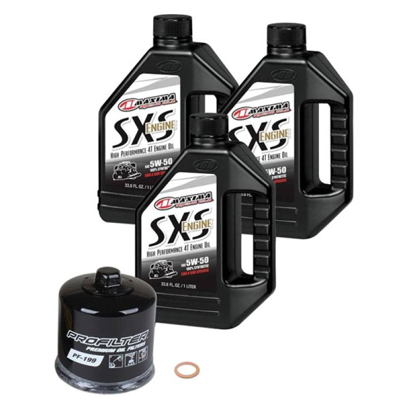 Maxima SXS Polaris Turbo Quick Change Kit w/Full Synthetic 10W50 Engine Oil/Filter/Hardware Maxima Oil Maintenance Kits  AXOPROS