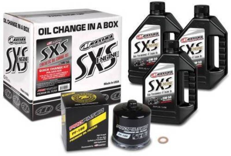 Maxima SXS Polaris Turbo Quick Change Kit w/Full Synthetic 5W50 Engine Oil/Filter/Hardware Maxima Oil Maintenance Kits  AXOPROS