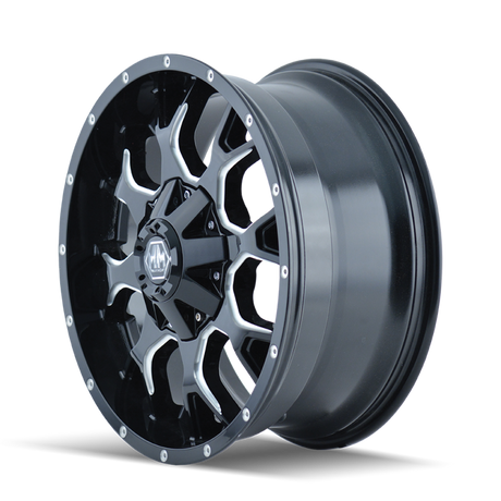 Mayhem 8015 Warrior 20x9 / 6x135 BP / 18mm Offset / 106mm Hub Black w/ Milled Spokes Wheel Mayhem Wheels - Cast  AXOPROS