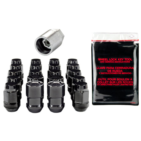 McGard 5 Lug Hex Install Kit w/Locks (Cone Seat Nut / Bulge) M12X1.5 / 3/4 Hex / 1.45in. L - Black McGard Lug Nuts  AXOPROS