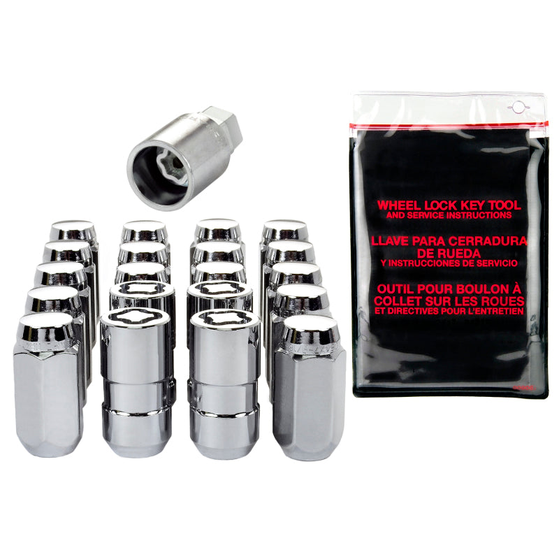 McGard 5 Lug Hex Install Kit w/Locks (Cone Seat Nut) M14X1.5 / 22mm Hex / 1.635in. Length - Chrome McGard Lug Nuts  AXOPROS