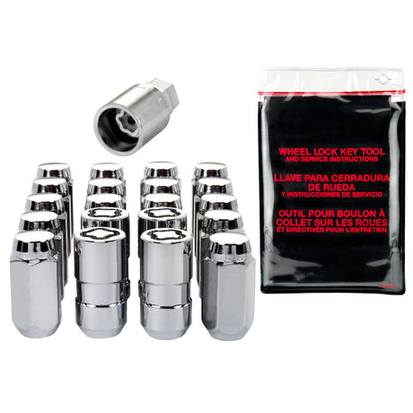 McGard 5 Lug Hex Install Kit w/Locks (Cone Seat Nut) M14X1.5 / 22mm Hex / 1.635in. Length - Chrome McGard Lug Nuts  AXOPROS