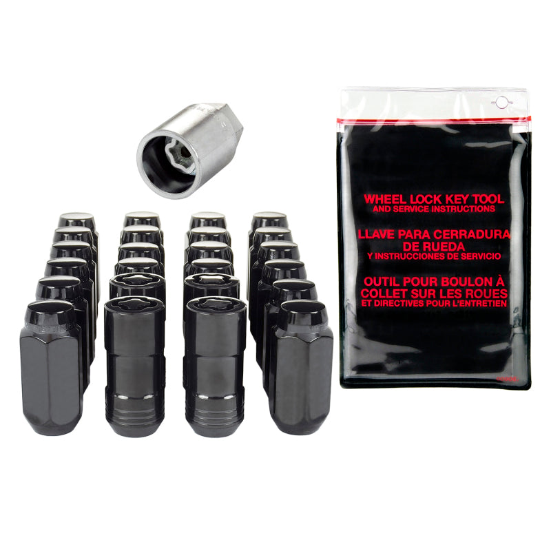 McGard 6 Lug Hex Install Kit w/Locks (Cone Seat Nut) M14X1.5 / 13/16 Hex / 1.945in. Length - Black McGard Lug Nuts  AXOPROS