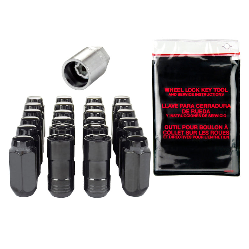 McGard 6 Lug Hex Install Kit w/Locks (Cone Seat Nut) M14X1.5 / 13/16 Hex / 1.945in. Length - Black McGard Lug Nuts  AXOPROS