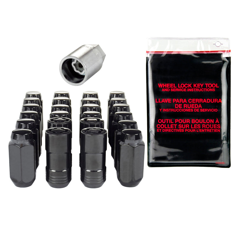 McGard 6 Lug Hex Install Kit w/Locks (Cone Seat Nut) M14X1.5 / 22mm Hex / 1.945in. Length - Black McGard Lug Nuts  AXOPROS