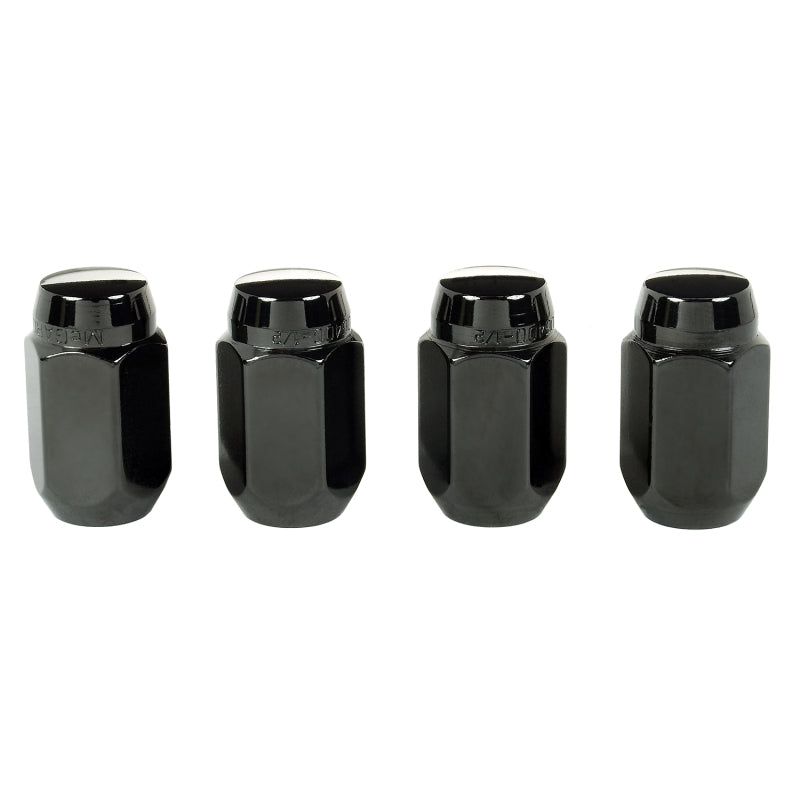 McGard Hex Lug Nut (Cone Seat) 1/2-20 / 13/16 Hex / 1.5in. Length (4-Pack) - Black McGard Lug Nuts  AXOPROS