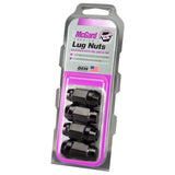 McGard Hex Lug Nut (Cone Seat Bulge Style) M12X1.5 / 3/4 Hex / 1.45in. Length (4-Pack) - Black McGard Lug Nuts  AXOPROS