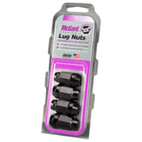 McGard Hex Lug Nut (Cone Seat Bulge Style) M12X1.5 / 3/4 Hex / 1.45in. Length (4-Pack) - Black McGard Lug Nuts  AXOPROS