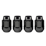 McGard Hex Lug Nut (Cone Seat Bulge Style) M12X1.5 / 3/4 Hex / 1.45in. Length (4-Pack) - Black McGard Lug Nuts  AXOPROS