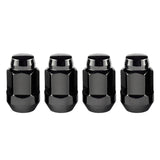 McGard Hex Lug Nut (Cone Seat Bulge Style) M12X1.5 / 3/4 Hex / 1.45in. Length (4-Pack) - Black McGard Lug Nuts  AXOPROS