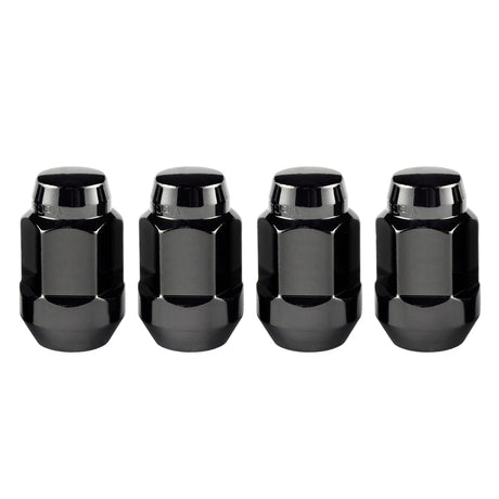 McGard Hex Lug Nut (Cone Seat Bulge Style) M12X1.5 / 3/4 Hex / 1.45in. Length (4-Pack) - Black McGard Lug Nuts  AXOPROS