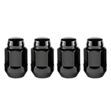 McGard Hex Lug Nut (Cone Seat Bulge Style) M14X1.5 / 22mm Hex / 1.635in. Length (4-Pack) - Black McGard Lug Nuts  AXOPROS
