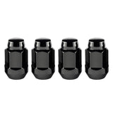 McGard Hex Lug Nut (Cone Seat Bulge Style) M14X1.5 / 22mm Hex / 1.635in. Length (4-Pack) - Black McGard Lug Nuts  AXOPROS