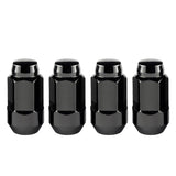 McGard Hex Lug Nut (Cone Seat Bulge Style) M14X1.5 / 22mm Hex / 1.945in. Length (4-Pack) - Black McGard Lug Nuts  AXOPROS