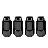 McGard Hex Lug Nut (Cone Seat Bulge Style) M14X1.5 / 22mm Hex / 1.945in. Length (4-Pack) - Black McGard Lug Nuts  AXOPROS