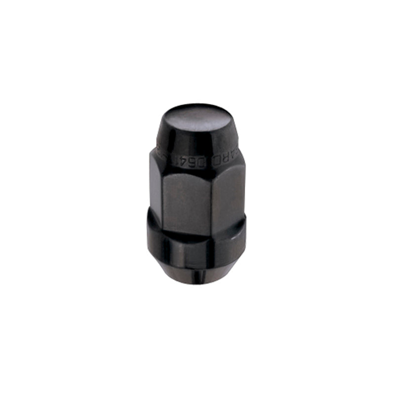 McGard Hex Lug Nut (Cone Seat Bulge Style) M14X1.5 / 22mm Hex / 1.945in. Length (4-Pack) - Black McGard Lug Nuts  AXOPROS