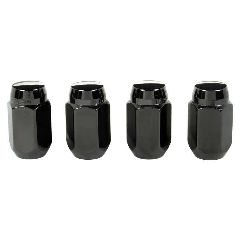 McGard Hex Lug Nut (Cone Seat) M12X1.5 / 13/16 Hex / 1.5in. Length (4-pack) - Black McGard Lug Nuts  AXOPROS